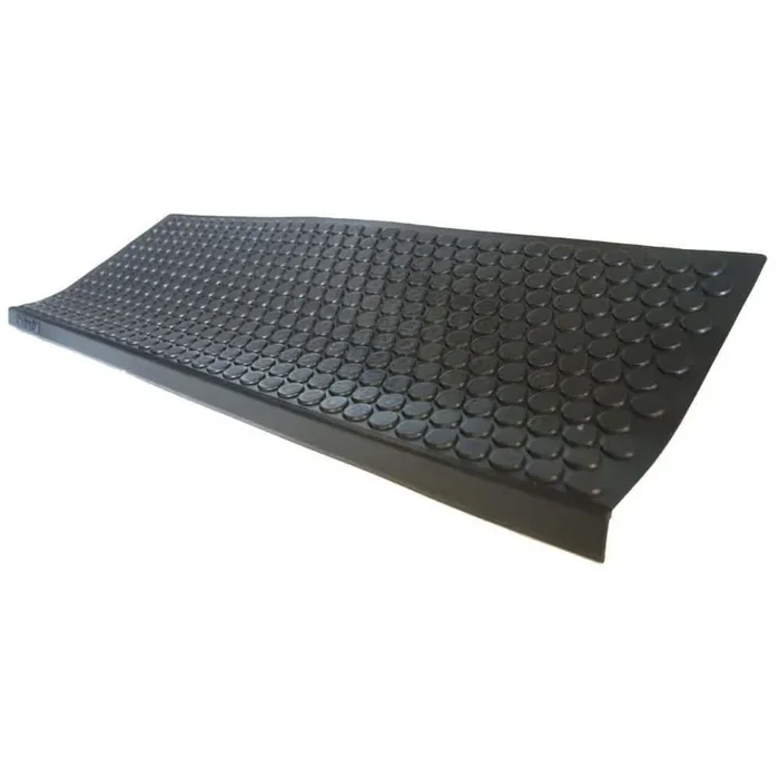 “Coin-Grip” Black 9.75 in. W x 29.75 in. L Non-Slip Rubber Tread Stair Mats (6 Pack)