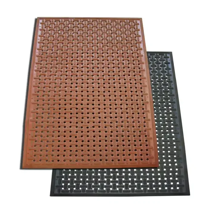 “Kitchen Mat” Anti-Slip Red 36 in. x 60 in. Rubber Grease Proof Kitchen Mat Commercial Floor Mat (Pack of 2)