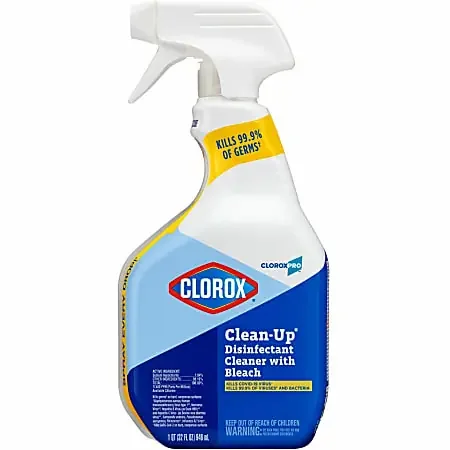 CloroxPro™ Clean-Up Disinfectant Cleaner Spray with Bleach – Ready-To-Use – 32 fl oz (1 quart) – Antibacterial, Disinfectant – Clear – 216 / Bundle
