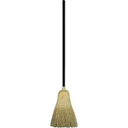 Genuine Joe Janitor Wood Corn Broom, Natural, 38″ Handle, 1 Broom