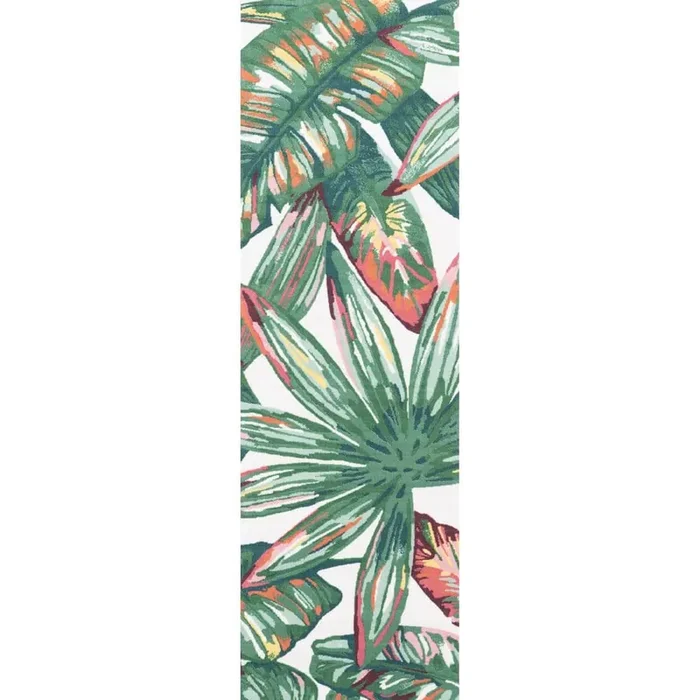 Lindsey Contemporary Floral Multi 3 ft. x 8 ft. Indoor/Outdoor Patio Runner Rug