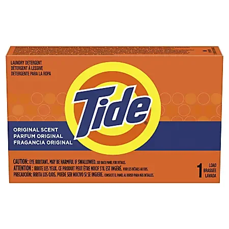 Tide Powder Laundry Detergent, Original Scent, Single Use, 1.1 oz (Case of 156)